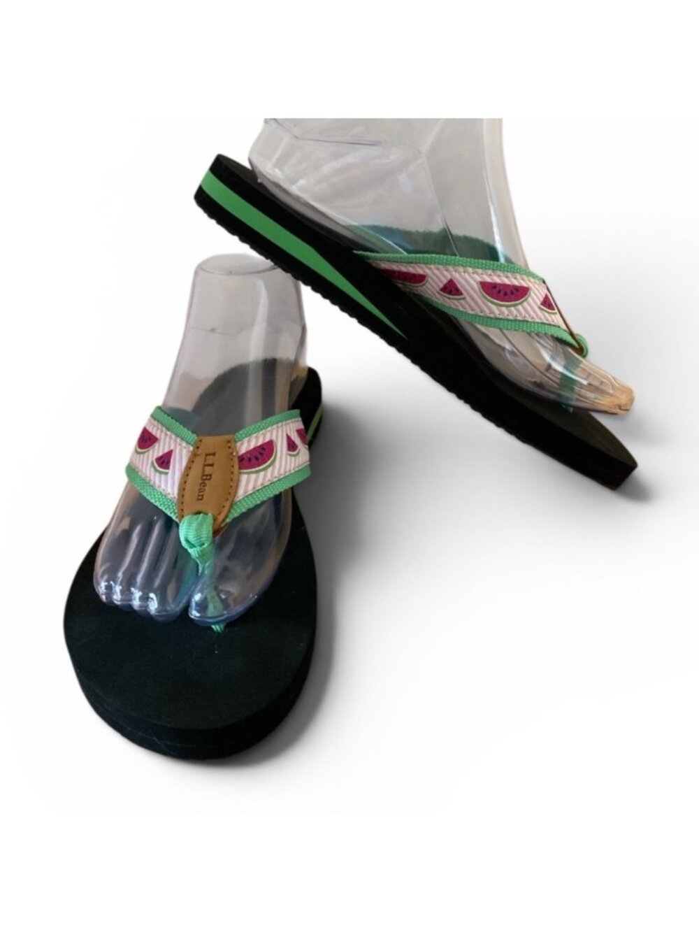 L.L. Bean Ladies Watermelon Print Thong Sandals Size 7M NEW Other